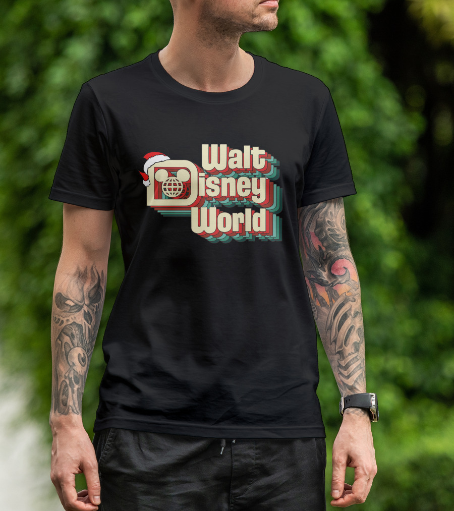 Walt Disney World Christmas Mickey Ears Santa Hat T-Shirt