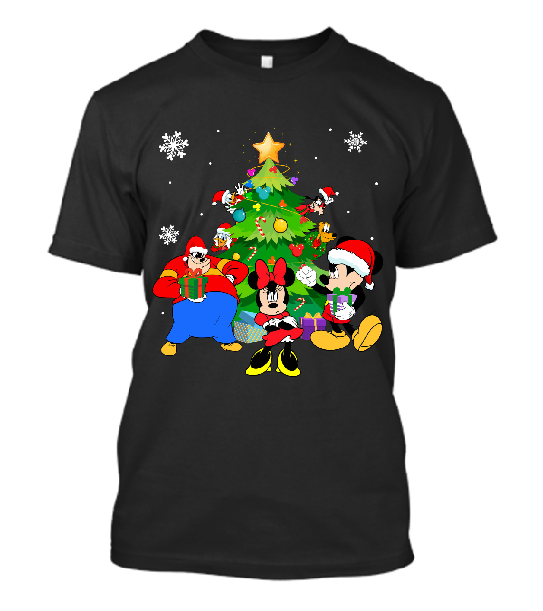 MK And Friends Christmas Tree Holiday Celebration With Gifts And Snowflakes T-Shirt