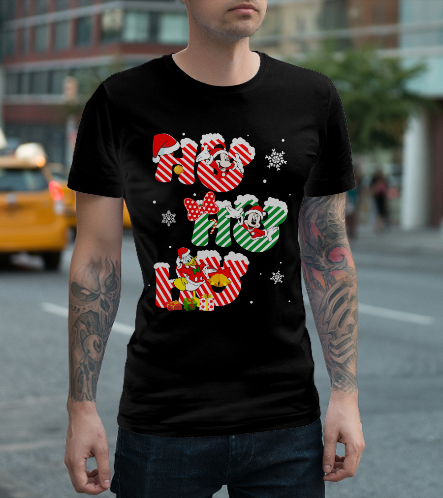 MK and DN Christmas Ho Ho Ho Holiday Fun T-Shirt