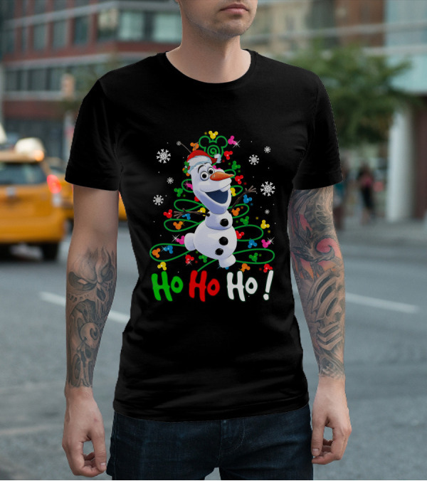 OL HHH Christmas Ho Ho Ho Olaf Disney Frozen Holiday Mickey Mouse Snowflakes T-Shirt