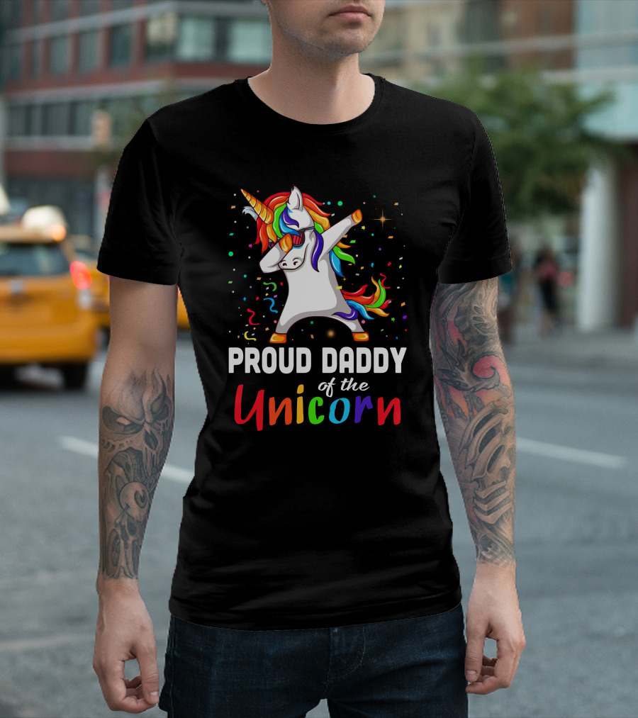 Proud Daddy of the Rainbow Unicorn T-Shirt