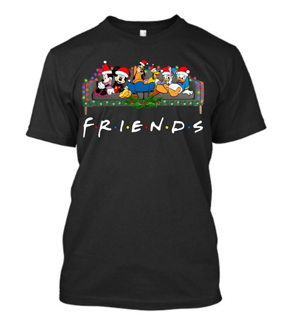 Disney Christmas Characters On Friends Sofa T-Shirt