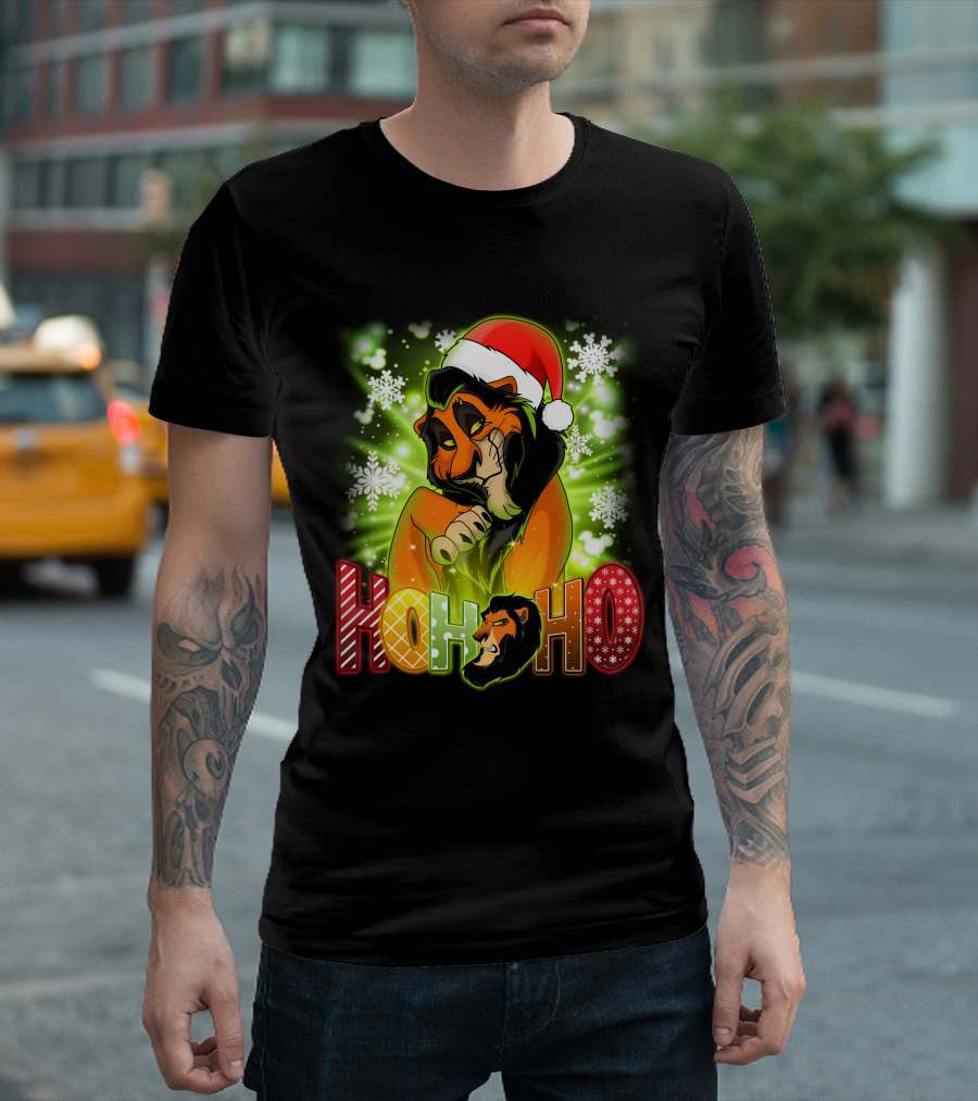Scar Hohoho Snowflakes Santa Hat Christmas T-Shirt