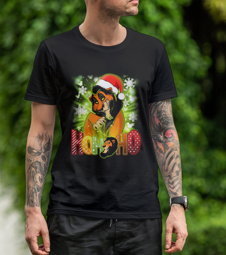 Scar Hohoho Snowflakes Santa Hat Christmas T-Shirt