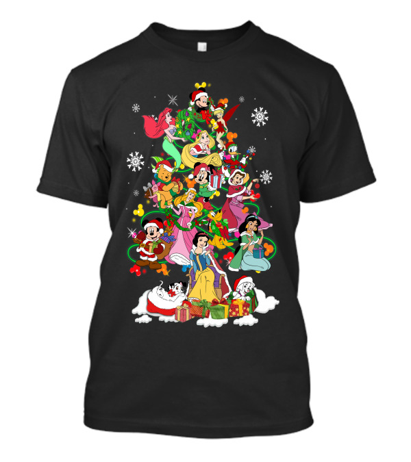Mickey And Friends Christmas Disney Princesses Tree Holiday Magic T-Shirt
