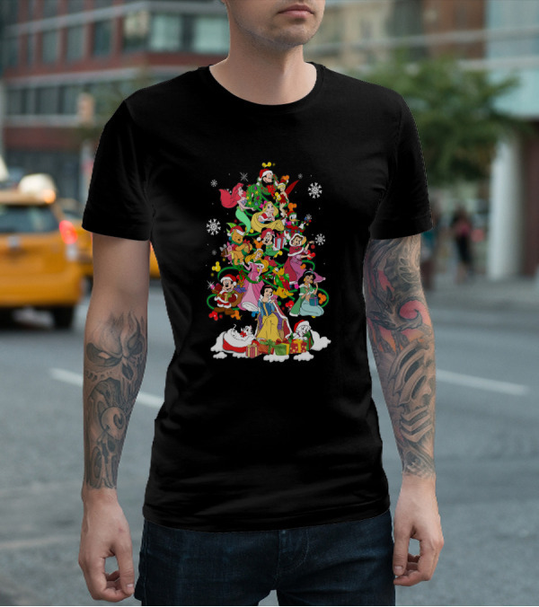 Mickey And Friends Christmas Disney Princesses Tree Holiday Magic T-Shirt