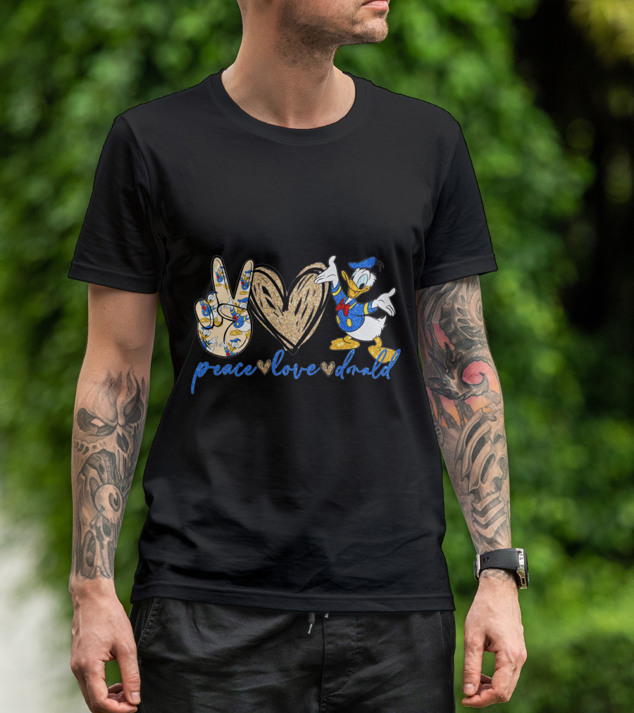 Peace Love Donald Duck Iconic Character T-Shirt