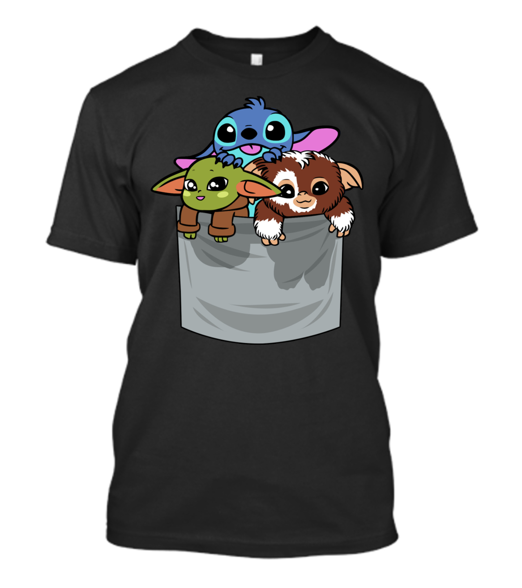 Baby Yoda Stitch Gizmo Friends T-Shirt
