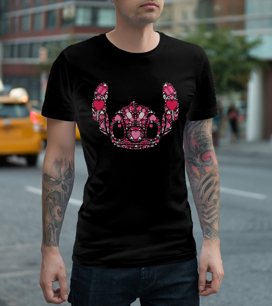 Stitch Love Hearts T-Shirt
