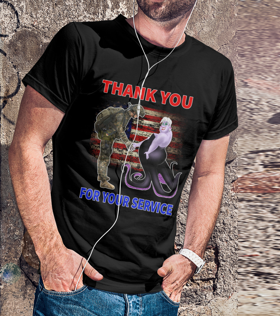 Thank You For Your Service Ursula Soldier American Flag T-Shirt