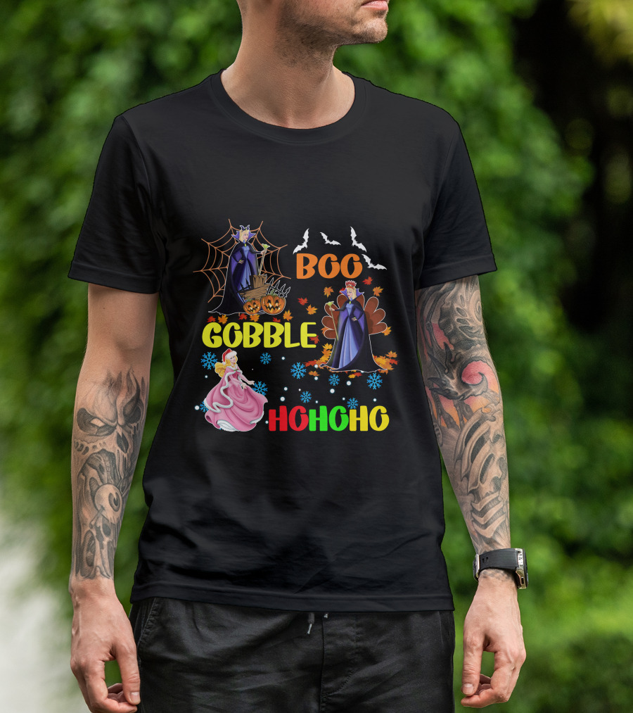 Aurora Boo Gobble Ho Ho Ho HalloThanksMas T-Shirt