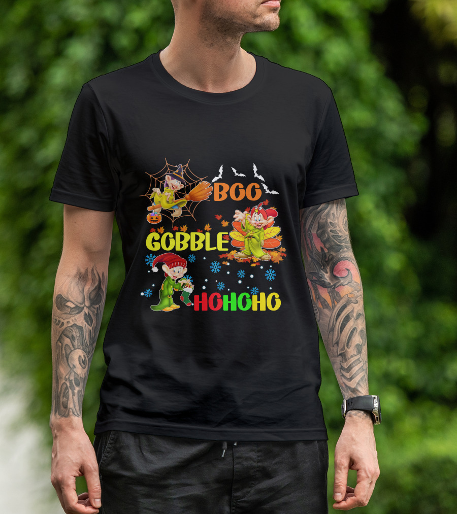 Dopey Boo Gobble HoHoHo HalloThanksMas T-Shirt