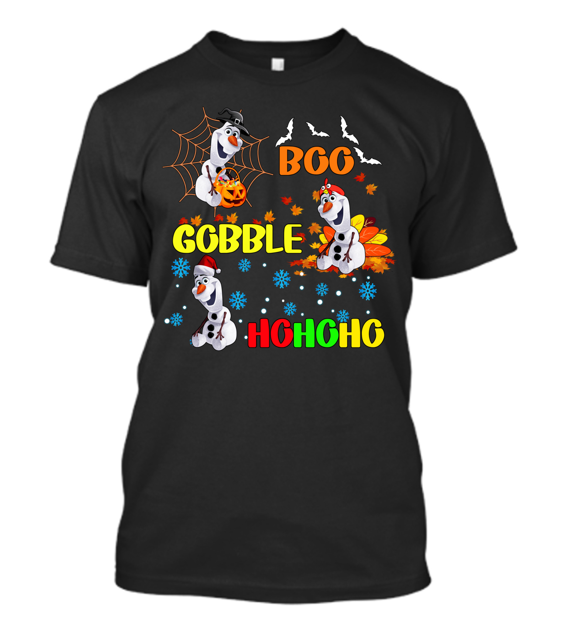Olaf Boo Gobble HoHoHo HalloThanksMas T-Shirt