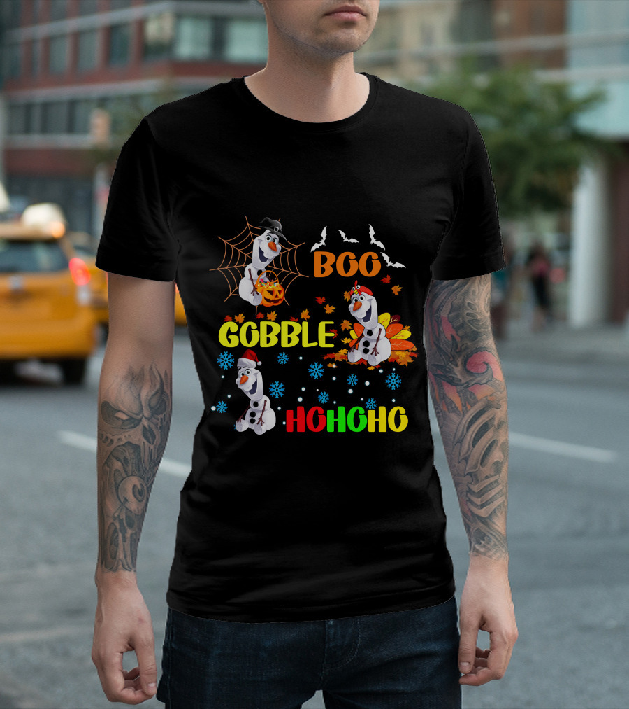 Olaf Boo Gobble HoHoHo HalloThanksMas T-Shirt