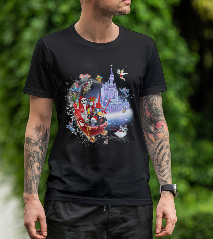 Jack Christmas Nightmare Before Christmas Disney Castle Crossover T-Shirt