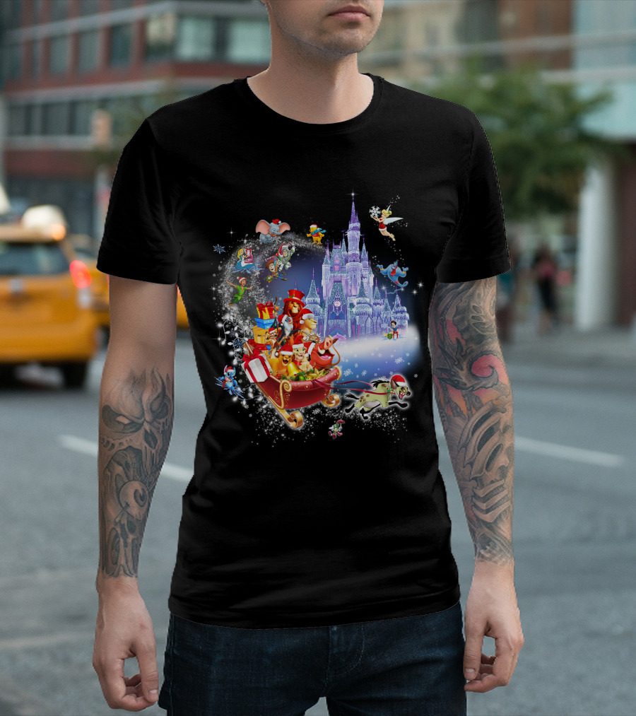 Lion King Christmas Disney Castle Christmas Magic T-Shirt