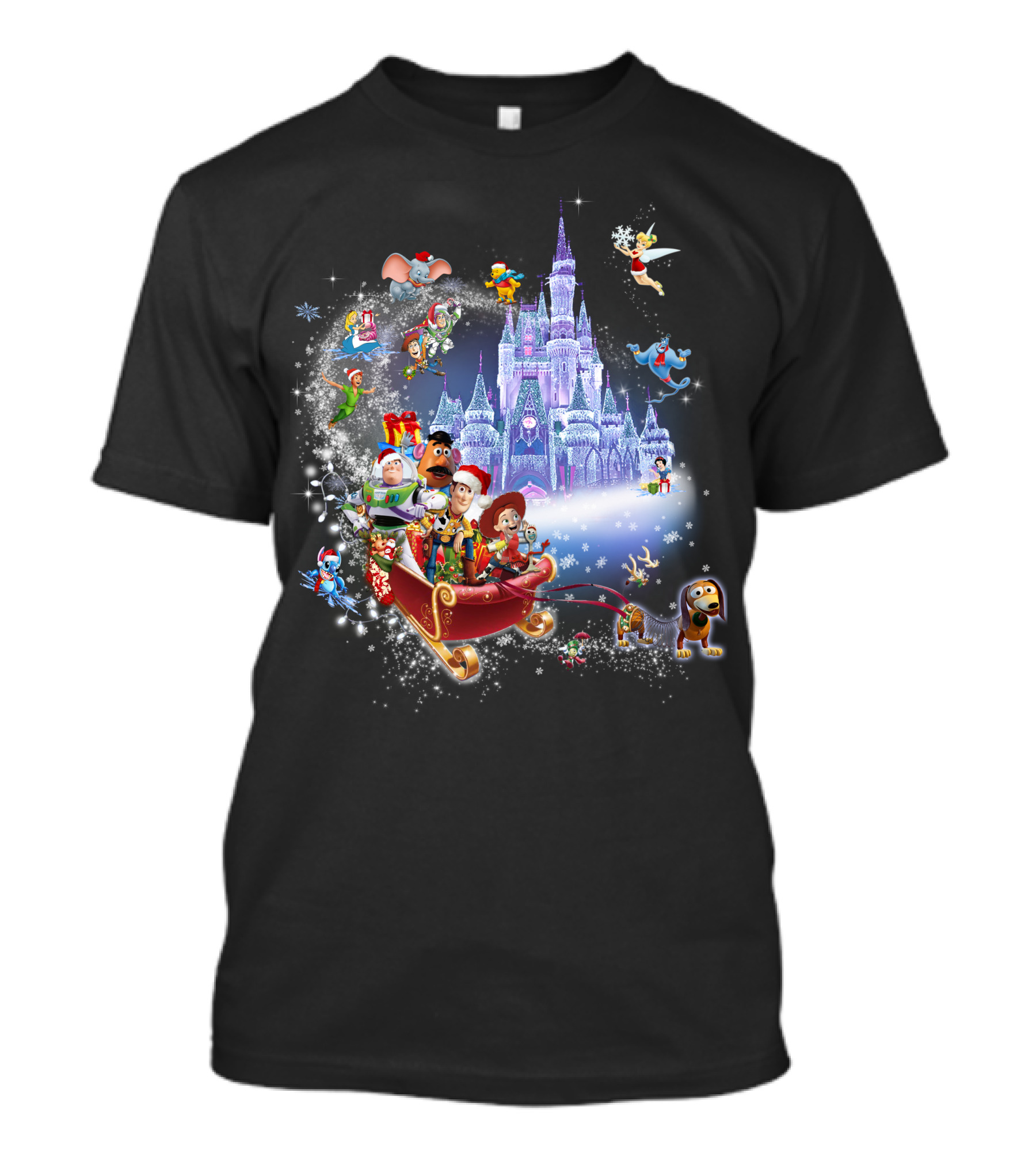 Toy Story Christmas Disney Castle Winter Wonderland T-Shirt