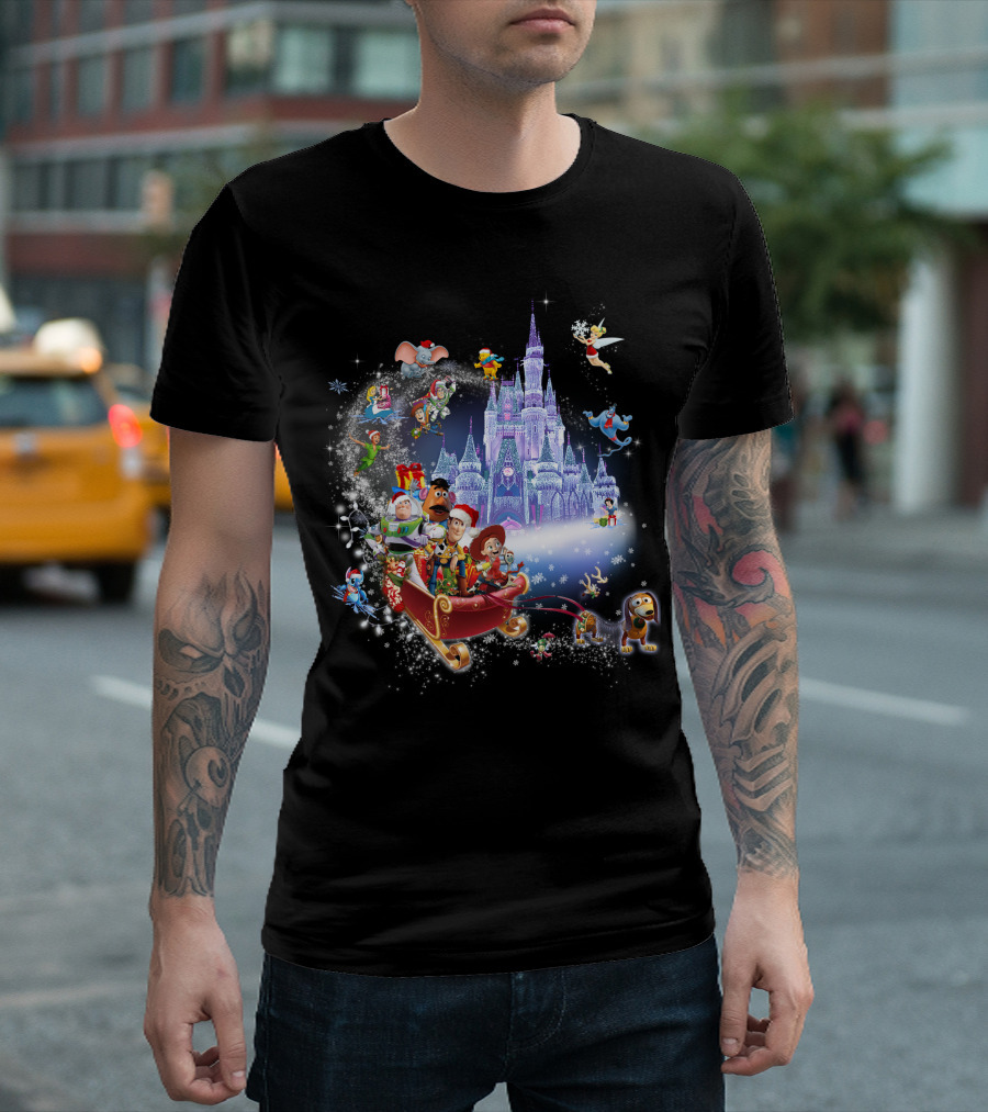 Toy Story Christmas Disney Castle Winter Wonderland T-Shirt