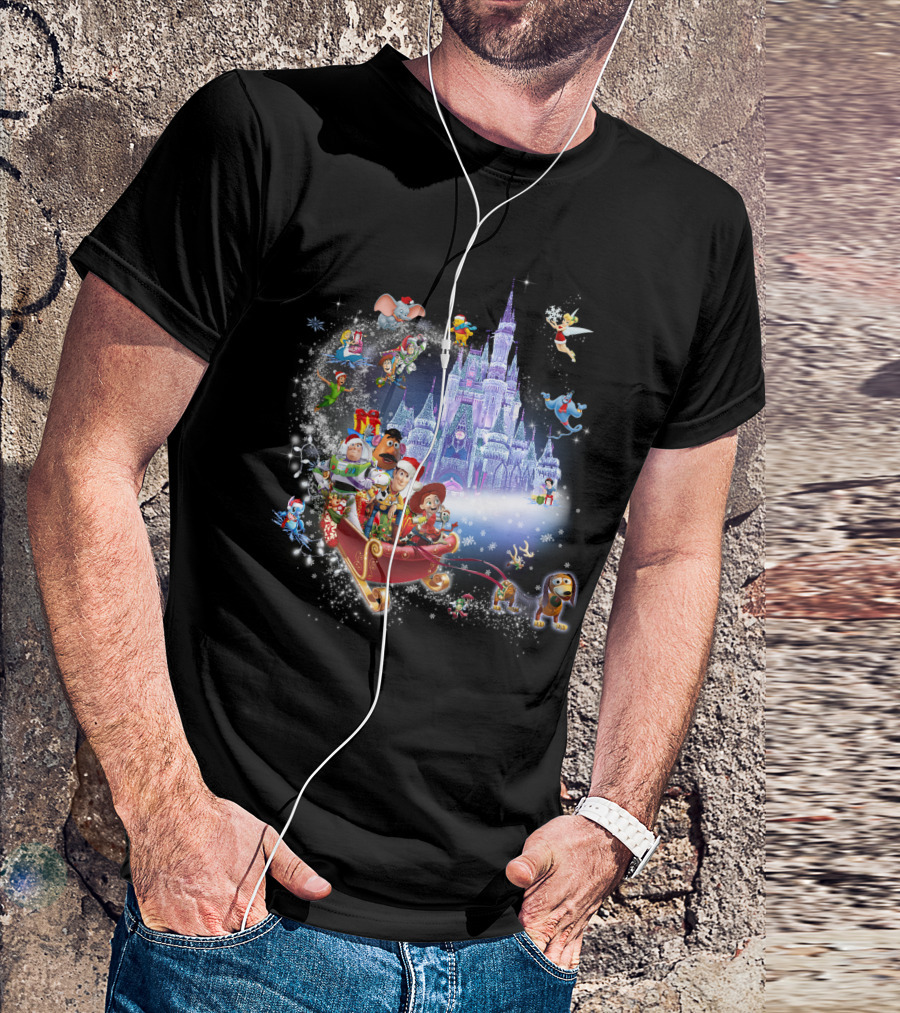 Toy Story Christmas Disney Castle Winter Wonderland T-Shirt