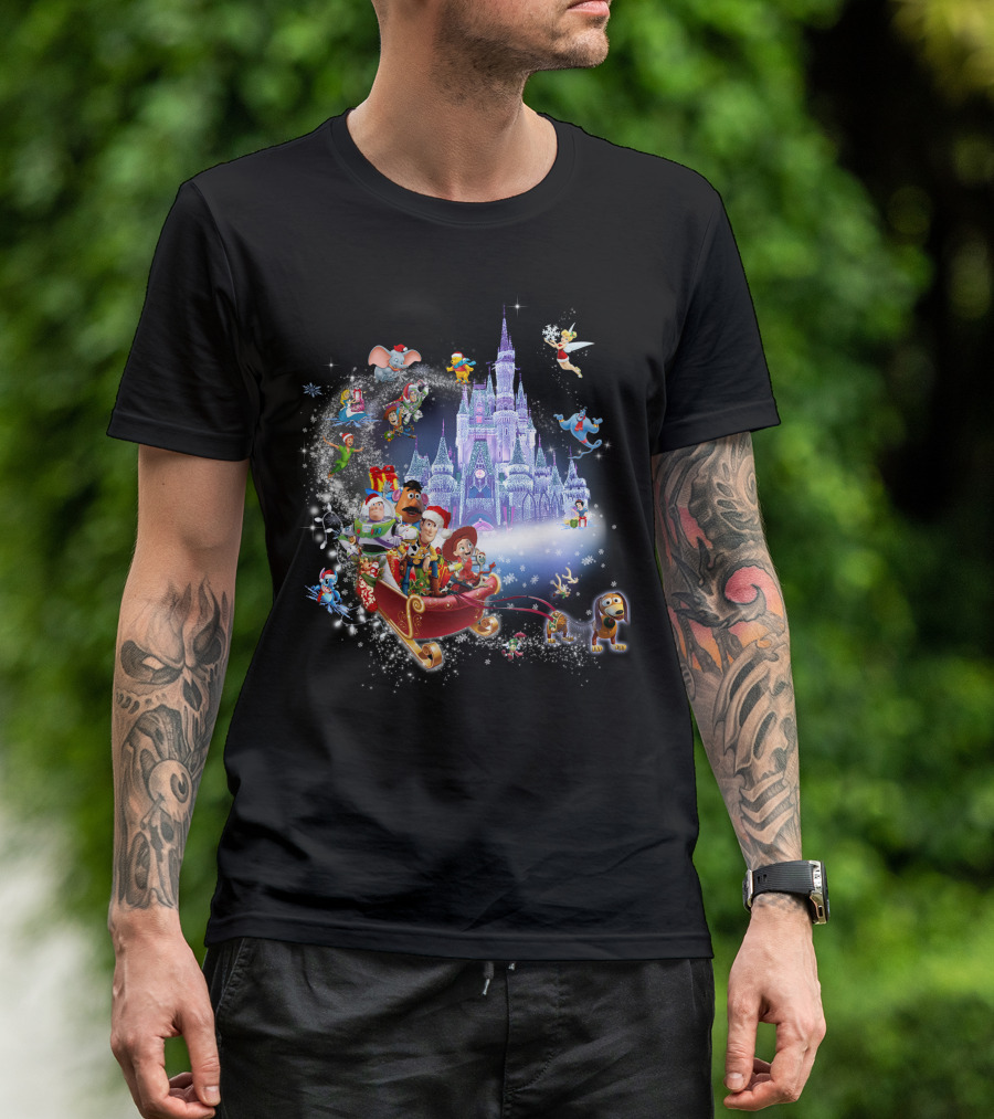 Toy Story Christmas Disney Castle Winter Wonderland T-Shirt