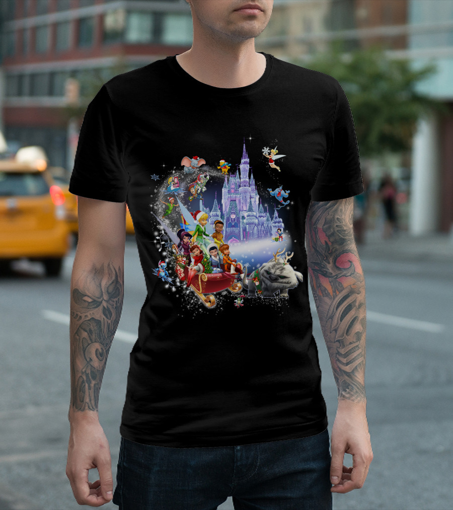 Disney Tinkerbell And Friends Christmas Castle Holiday Magic Adventure T-Shirt