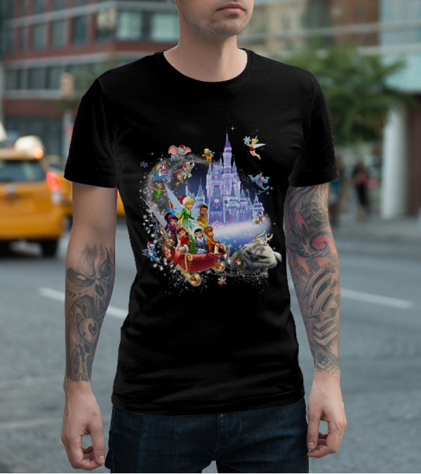 Disney Tinkerbell And Friends Christmas Castle Holiday Magic Adventure T-Shirt