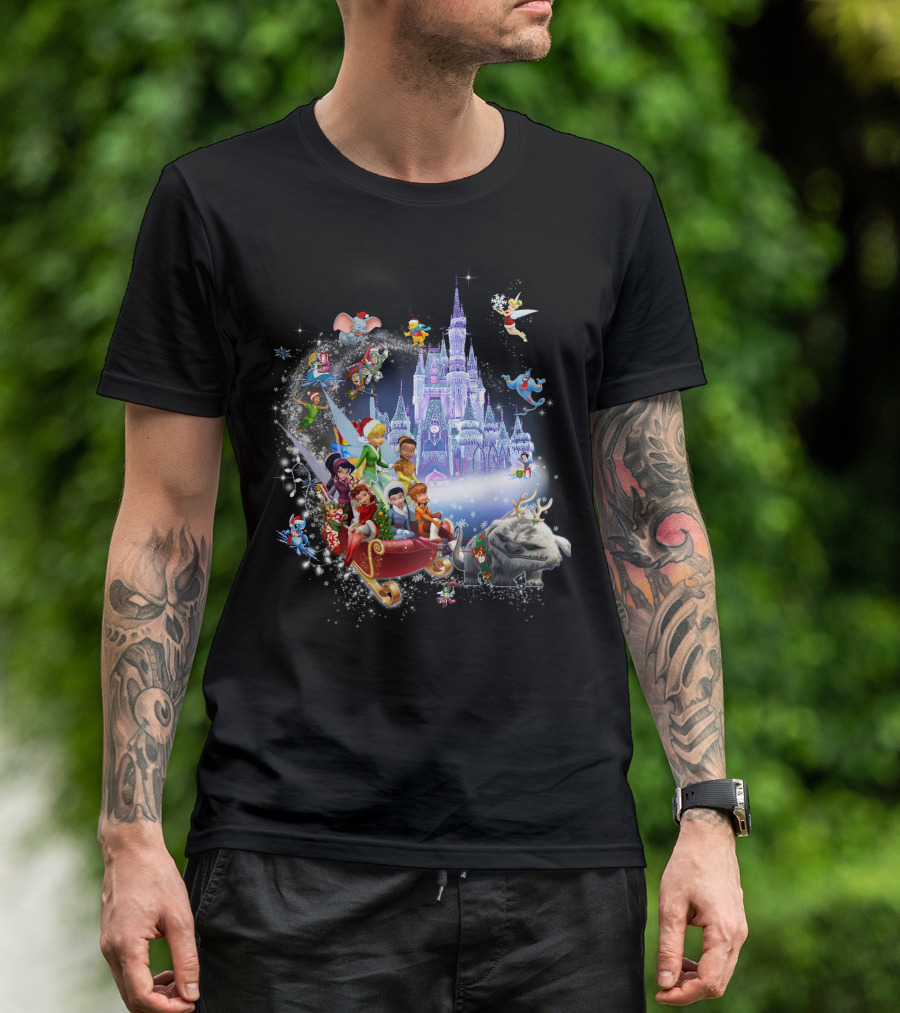 Disney Tinkerbell And Friends Christmas Castle Holiday Magic Adventure T-Shirt