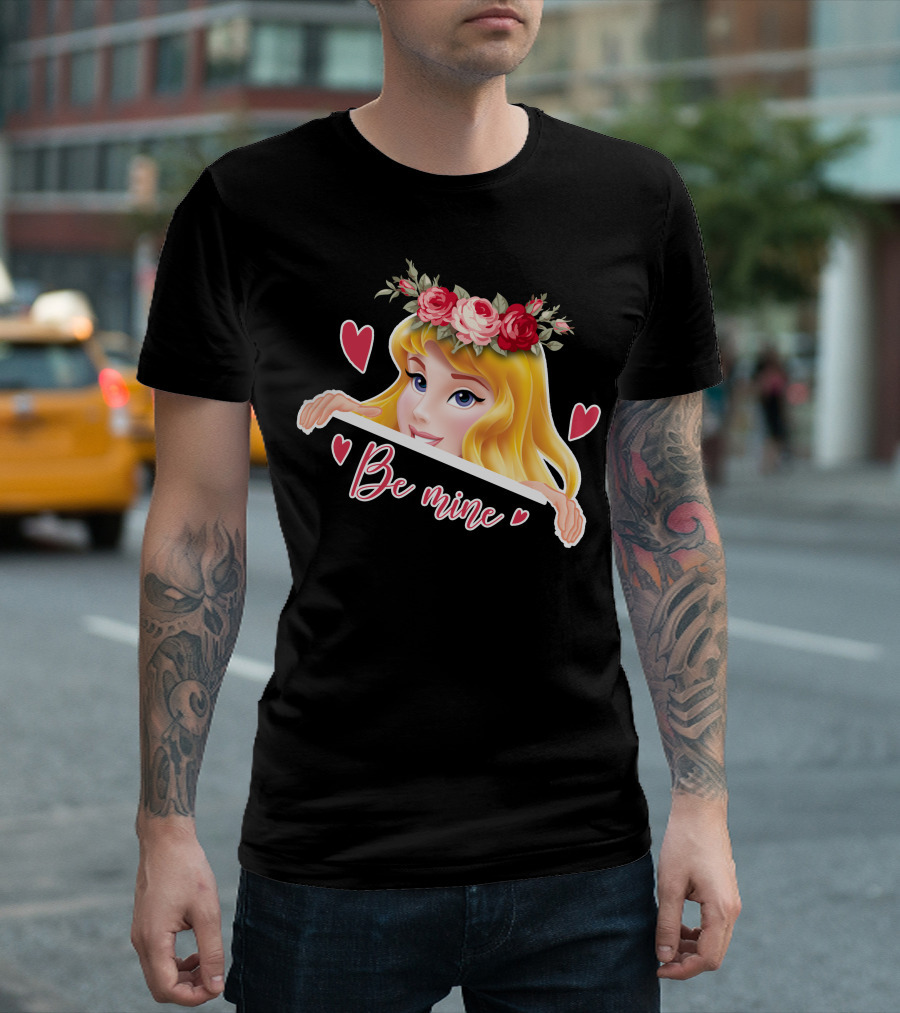Be Mine Aurora Flower Crown Hearts T-Shirt