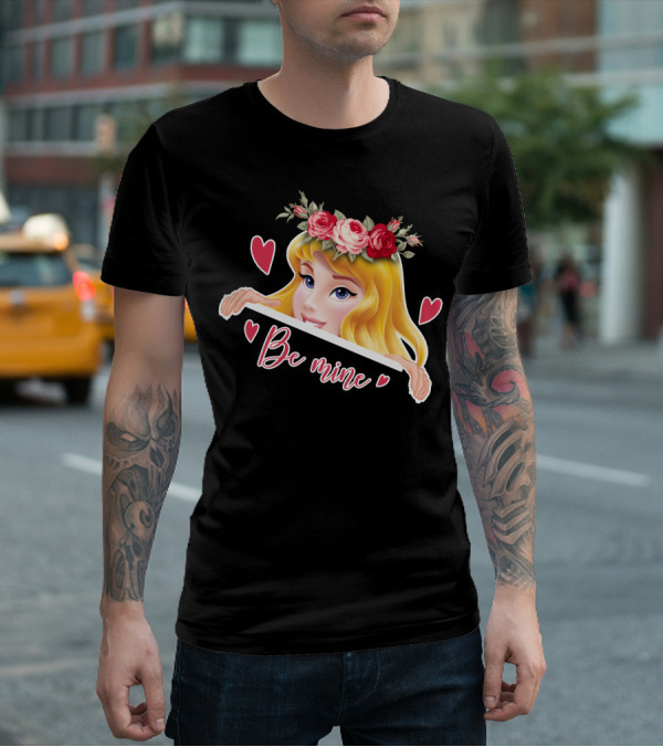 Be Mine Aurora Flower Crown Hearts T-Shirt