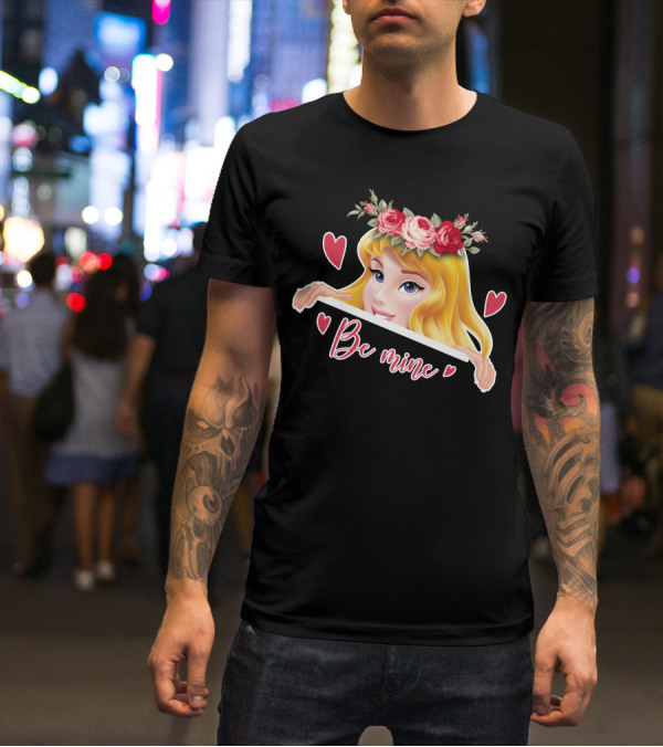 Be Mine Aurora Flower Crown Hearts T-Shirt