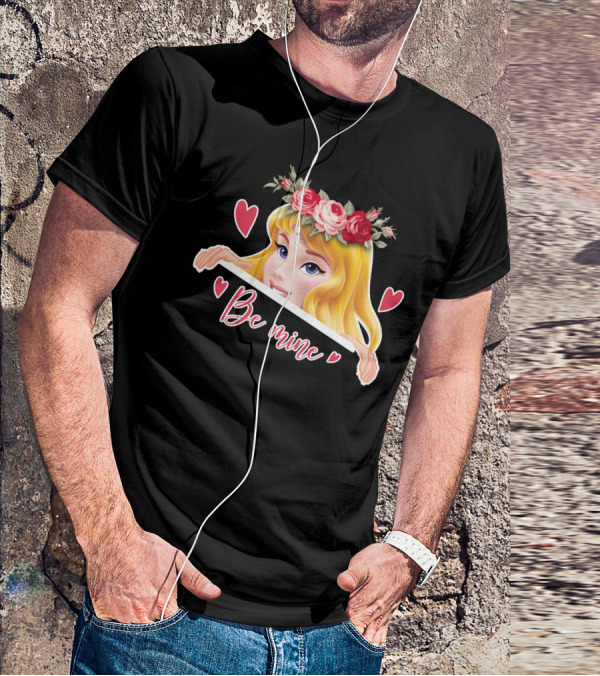 Be Mine Aurora Flower Crown Hearts T-Shirt