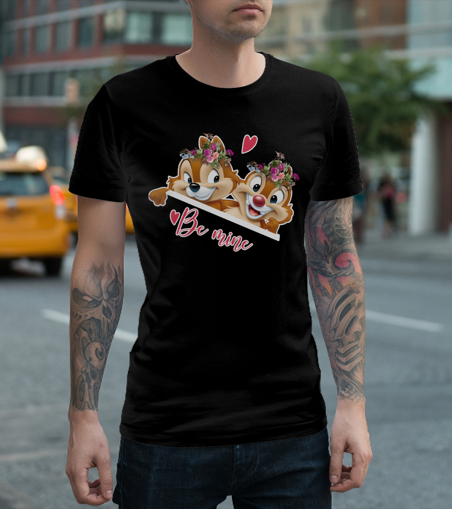 Chip and Dale Be Mine Floral Heart T-Shirt
