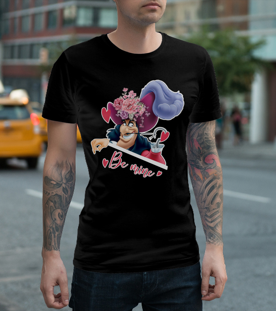 Be Mine Hook Captain Valentine's Day Flowers T-Shirt