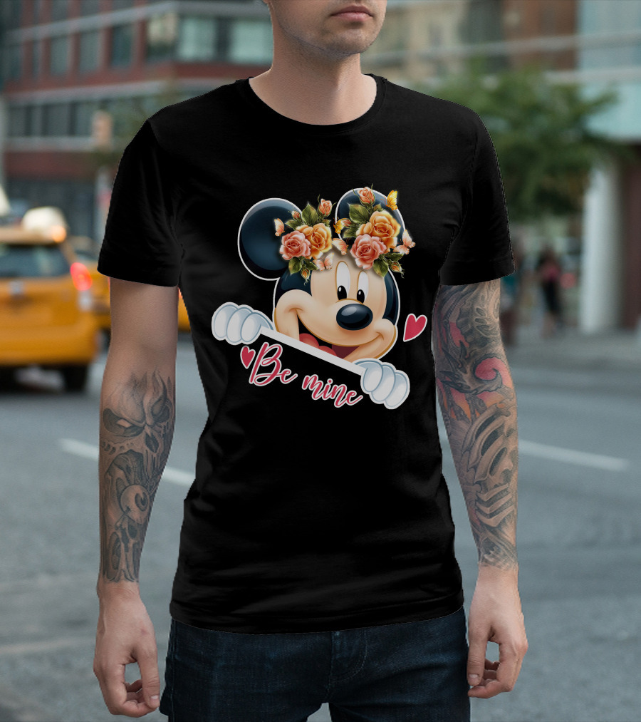 Mickey Be Mine Floral Heart T-Shirt