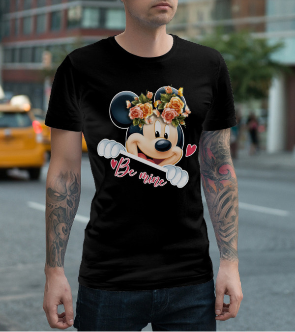 Mickey Be Mine Floral Heart T-Shirt