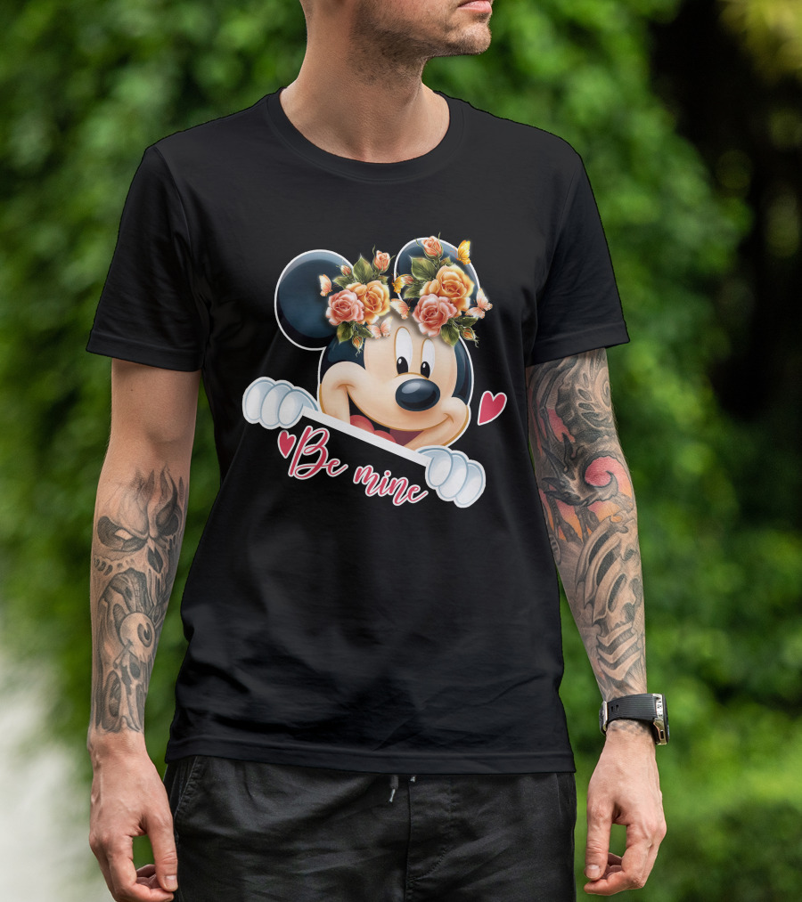 Mickey Be Mine Floral Heart T-Shirt
