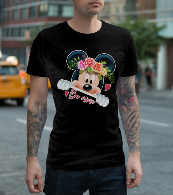 Minnie Mouse Be Mine Floral Hearts T-Shirt