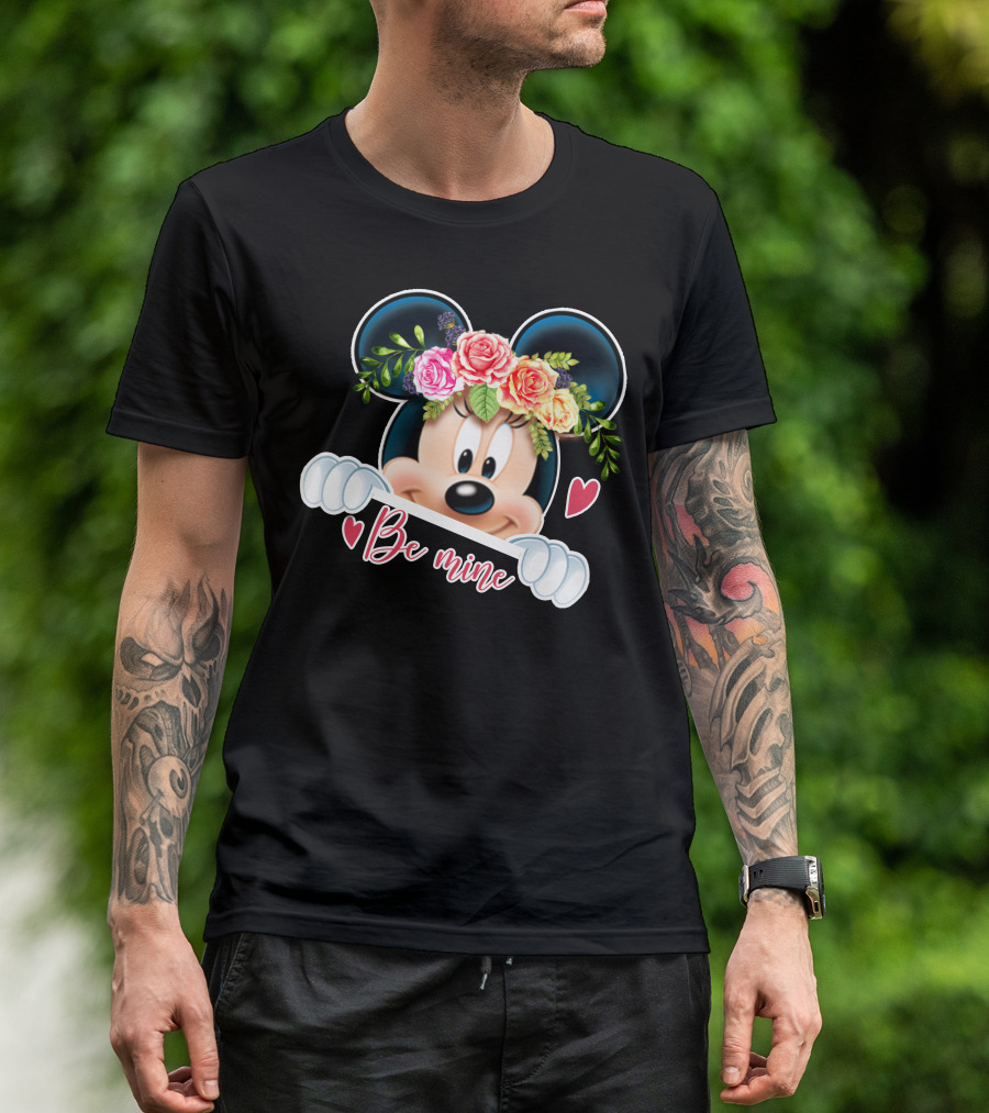 Minnie Mouse Be Mine Floral Hearts T-Shirt