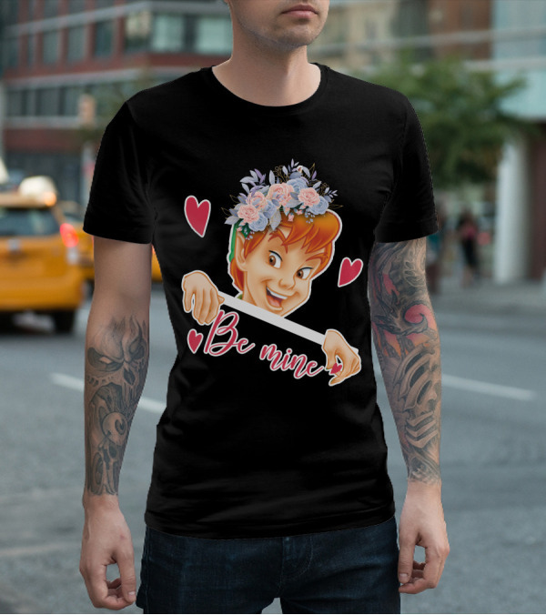 Peter Pan Be Mine Hearts Floral Crown T-Shirt