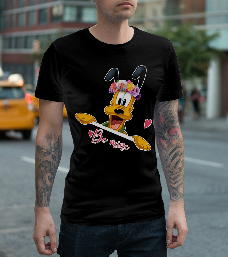 Be Mine Flower Crown Pluto Hearts T-Shirt