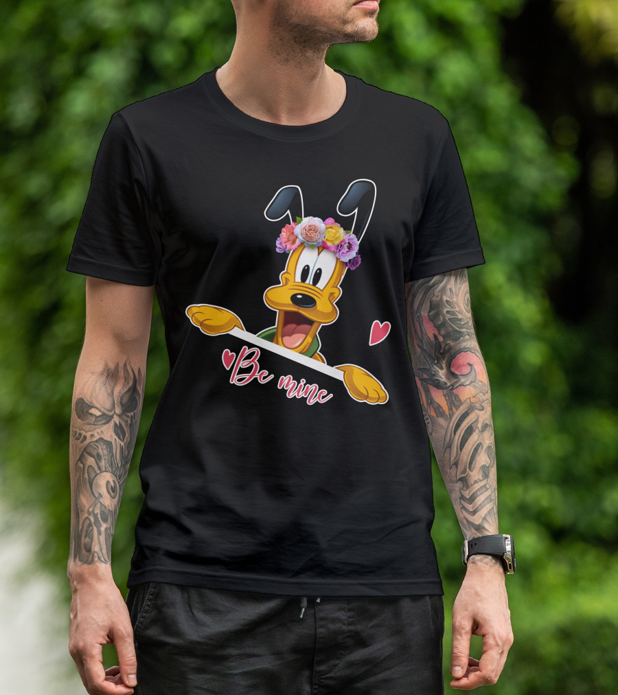 Be Mine Flower Crown Pluto Hearts T-Shirt