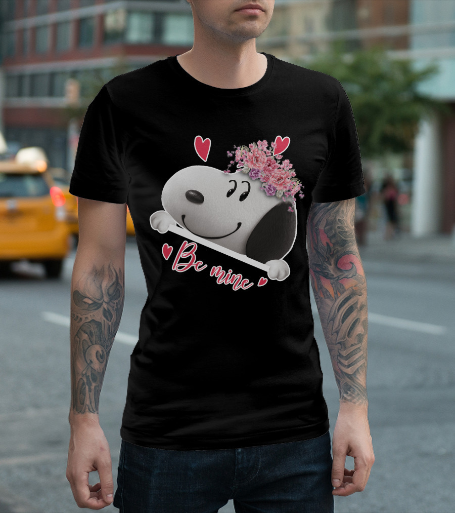Snoopy Be Mine Hearts and Flowers T-Shirt