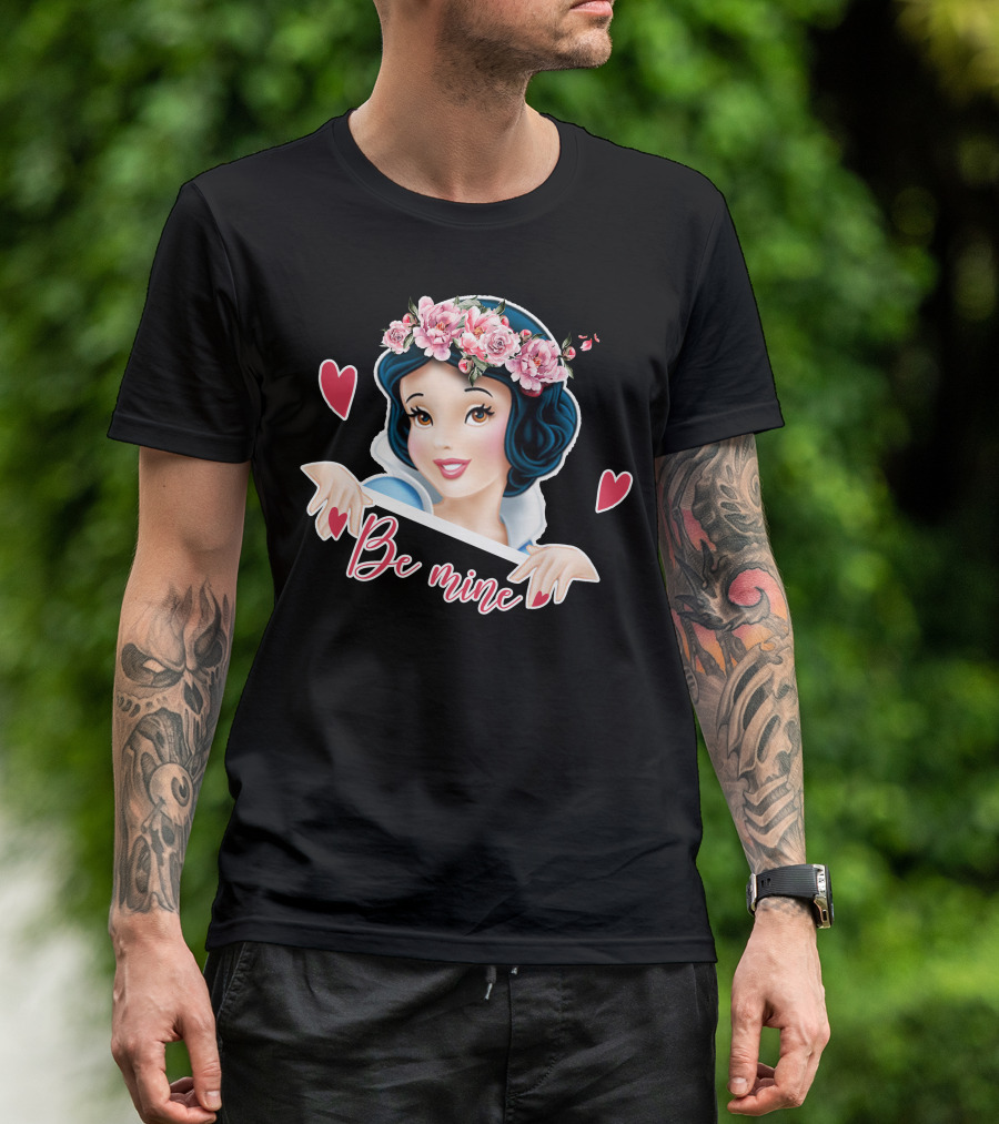 Snow White Be Mine Floral Heart T-Shirt
