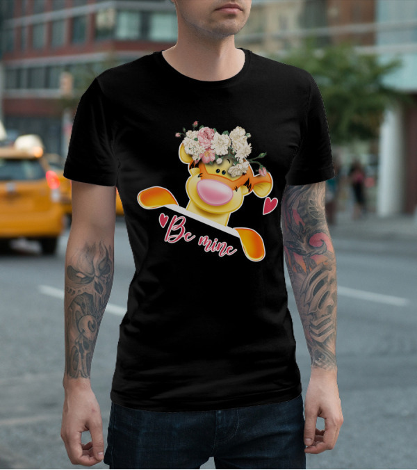 Tigger Be Mine With Flower Crown Valentine's Hearts T-Shirt