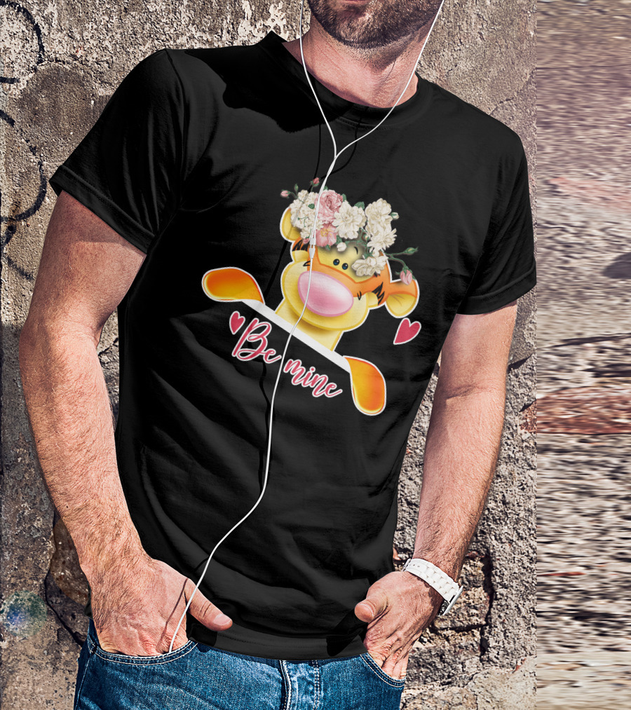 Tigger Be Mine With Flower Crown Valentine's Hearts T-Shirt