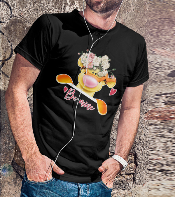 Tigger Be Mine With Flower Crown Valentine's Hearts T-Shirt