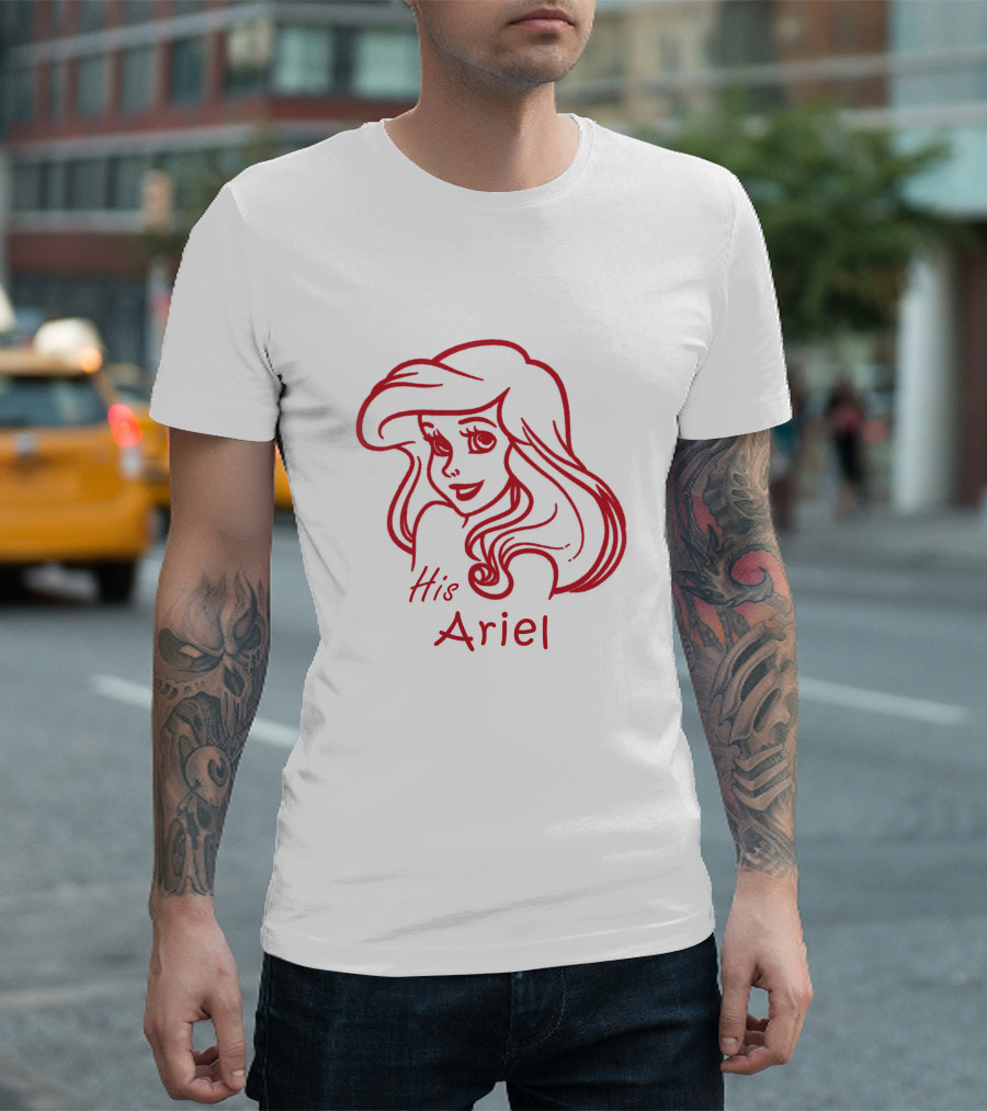 Disney His Ariel The Little Mermaid Character Sketch T-Shirt