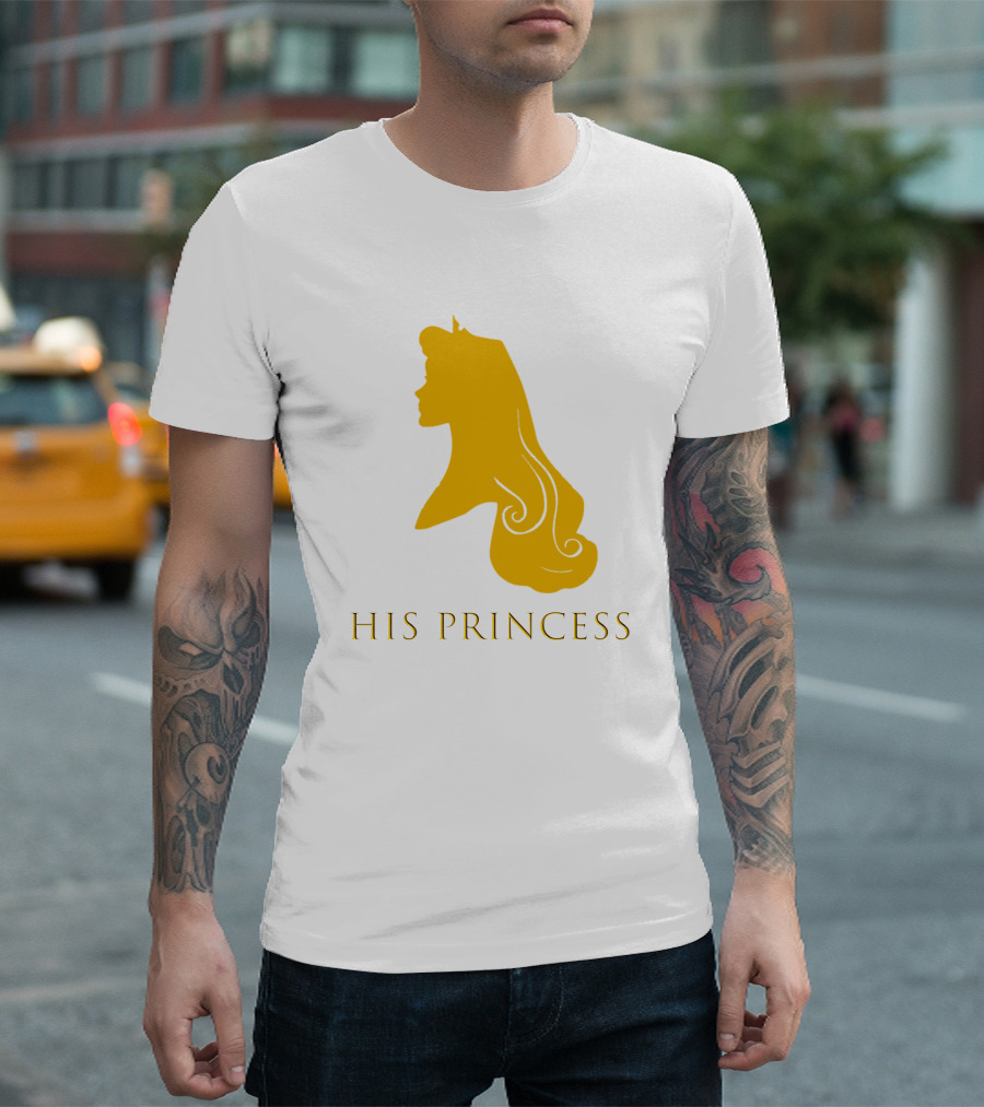 His Princess Silhouette in Yellow Featuring Fairy Tale Royalty T-Shirt