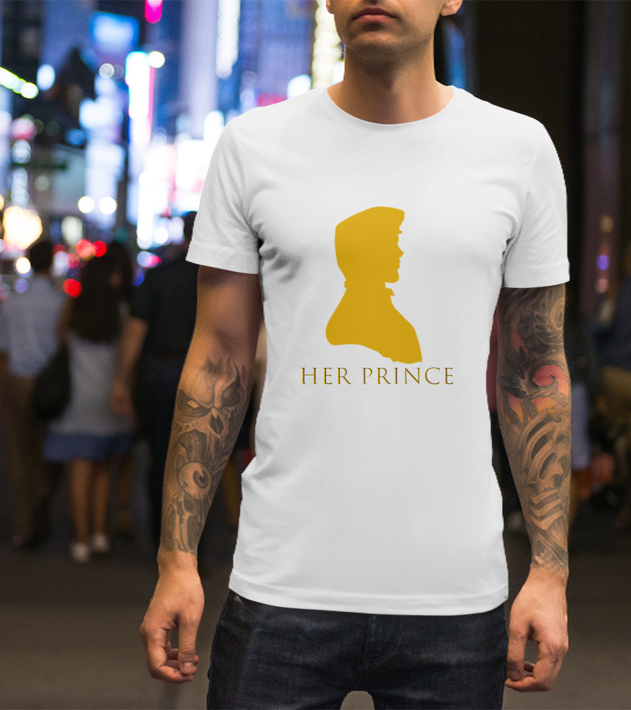 Her Prince Silhouette In Gold T-Shirt