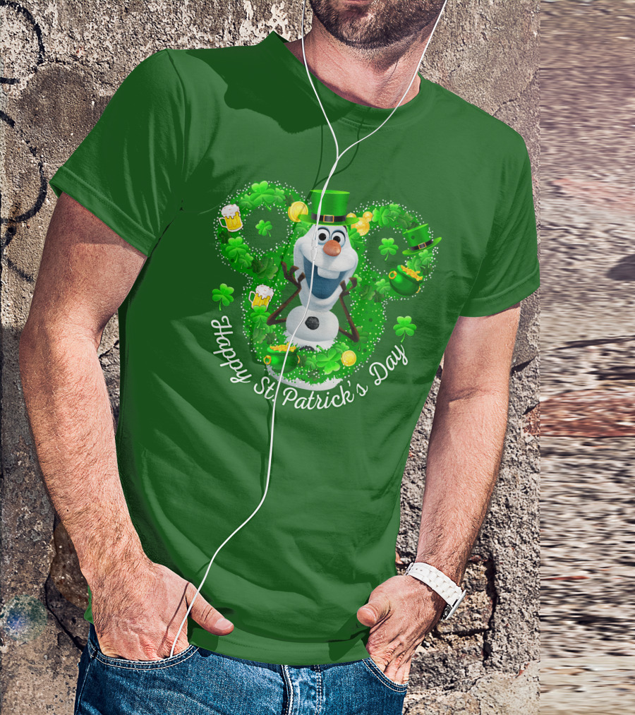 Olaf Happy St. Patrick's Day Shamrocks And Gold T-Shirt